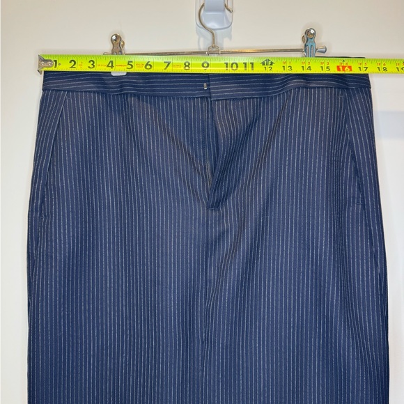 Banana Republic Italian wool midi Navy Pinstripe pencil Skirt 10 - Picture 4 of 14